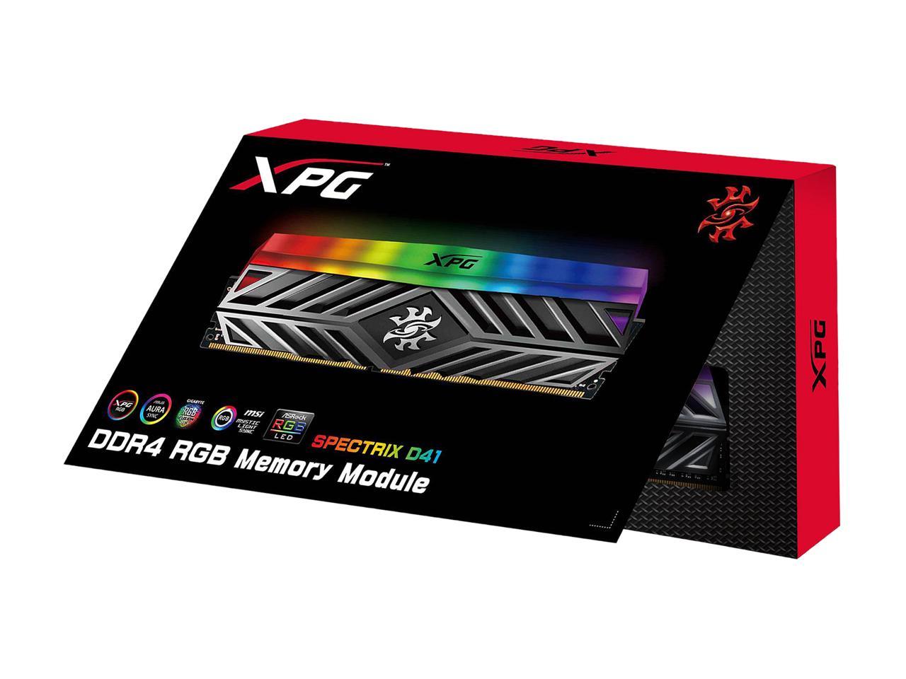 XPG SPECTRIX D41 16GB (2 x 8GB) 288-Pin DDR4 SDRAM DDR4 3200 (PC4 25600) RGB Desktop Memory Model AX4U320038G16-DT41