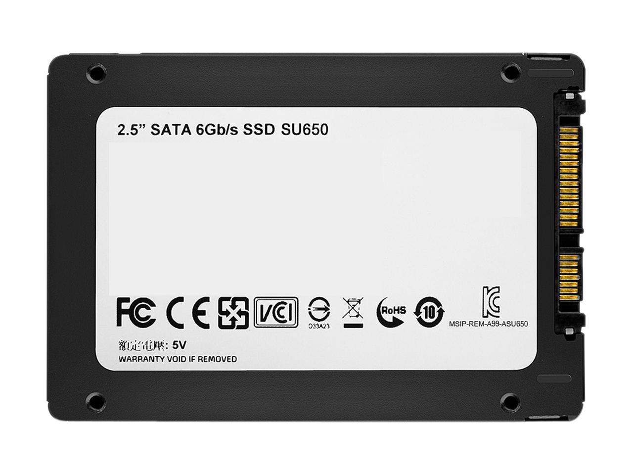 ADATA Ultimate SU650 2.5" 480GB SATA III 3D NAND Internal Solid State Drive (SSD) ASU650SS-480GT-R
