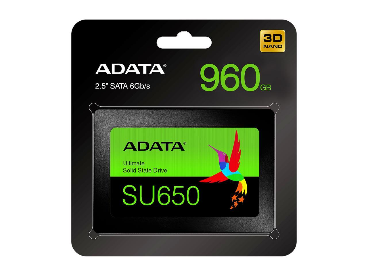ADATA Ultimate SU650 2.5" 960GB SATA III 3D NAND Internal Solid State Drive (SSD) ASU650SS-960GT-R