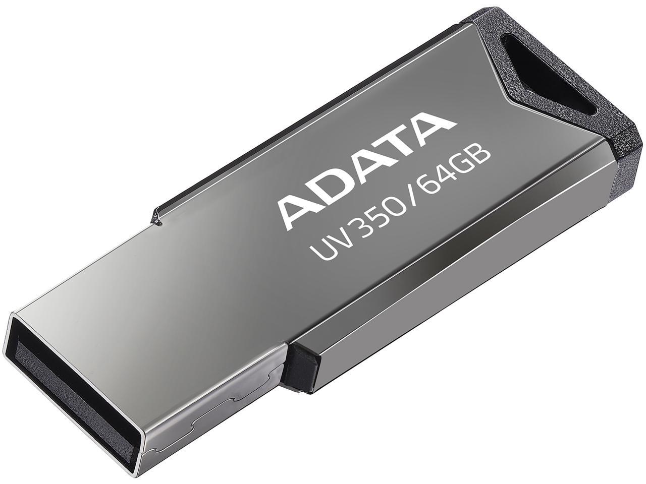 ADATA 64GB UV350 USB 3.2 Gen 1 Flash Drive (AUV350-64G-RBK)