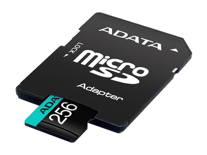 ADATA 256GB Premier Pro microSDXC UHS-I U3 / Class 10 V30 A2 Memory Card with SD Adapter, Speed Up to 100MB/s (AUSDX256GUI3V30SA2-RA1)