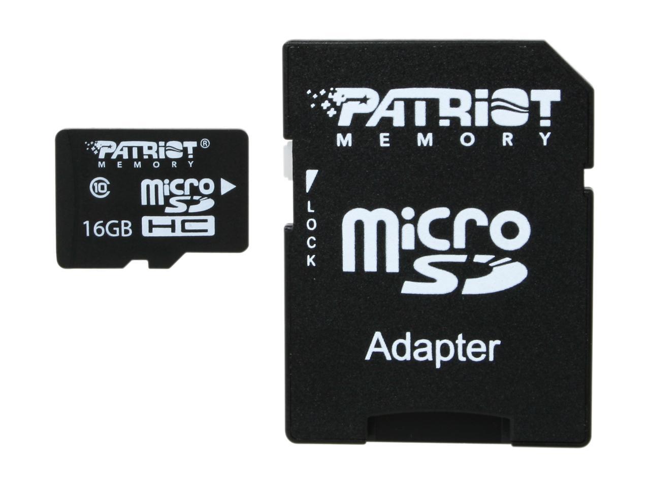 Patriot LX Series 16GB Class 10 Micro SDHC Flash Card Model PSF16GMCSDHC10