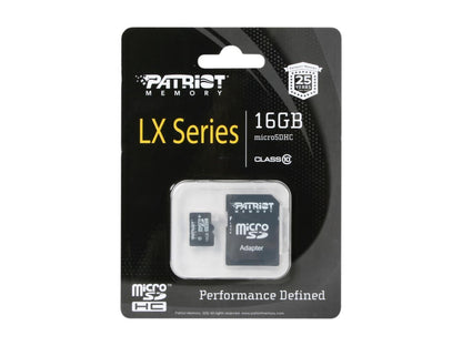 Patriot LX Series 16GB Class 10 Micro SDHC Flash Card Model PSF16GMCSDHC10