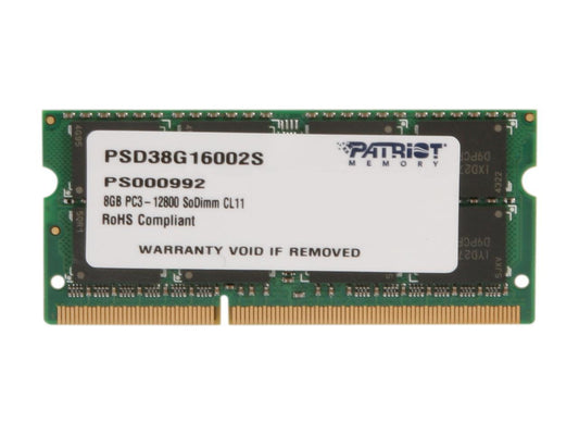 Patriot Signature 8GB 204-Pin DDR3 SO-DIMM DDR3 1600 (PC3 12800) Laptop Memory Model PSD38G16002S