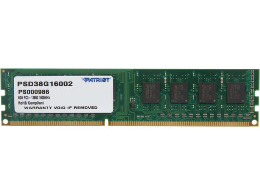Patriot Signature Line 8GB 240-Pin DDR3 SDRAM DDR3 1600 (PC3 12800) Desktop Memory Model PSD38G16002