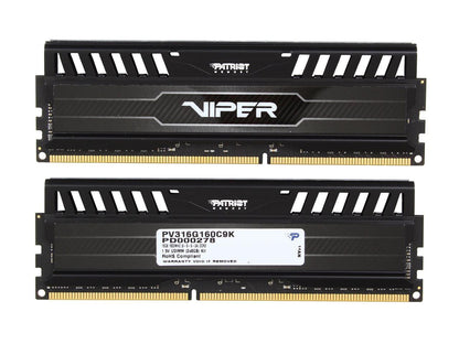 Patriot Viper 3 16GB (2 x 8GB) 240-Pin DDR3 SDRAM DDR3 1600 (PC3 12800) Desktop Memory Model PV316G160C9K