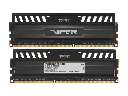 Patriot Viper 3 16GB (2 x 8GB) 240-Pin DDR3 SDRAM DDR3 1866 (PC3 15000) Desktop Memory Model PV316G186C0K
