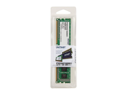 Patriot Signature Line 4GB 240-Pin DDR3 SDRAM DDR3 1600 (PC3 12800) Desktop Memory Model PSD34G160081