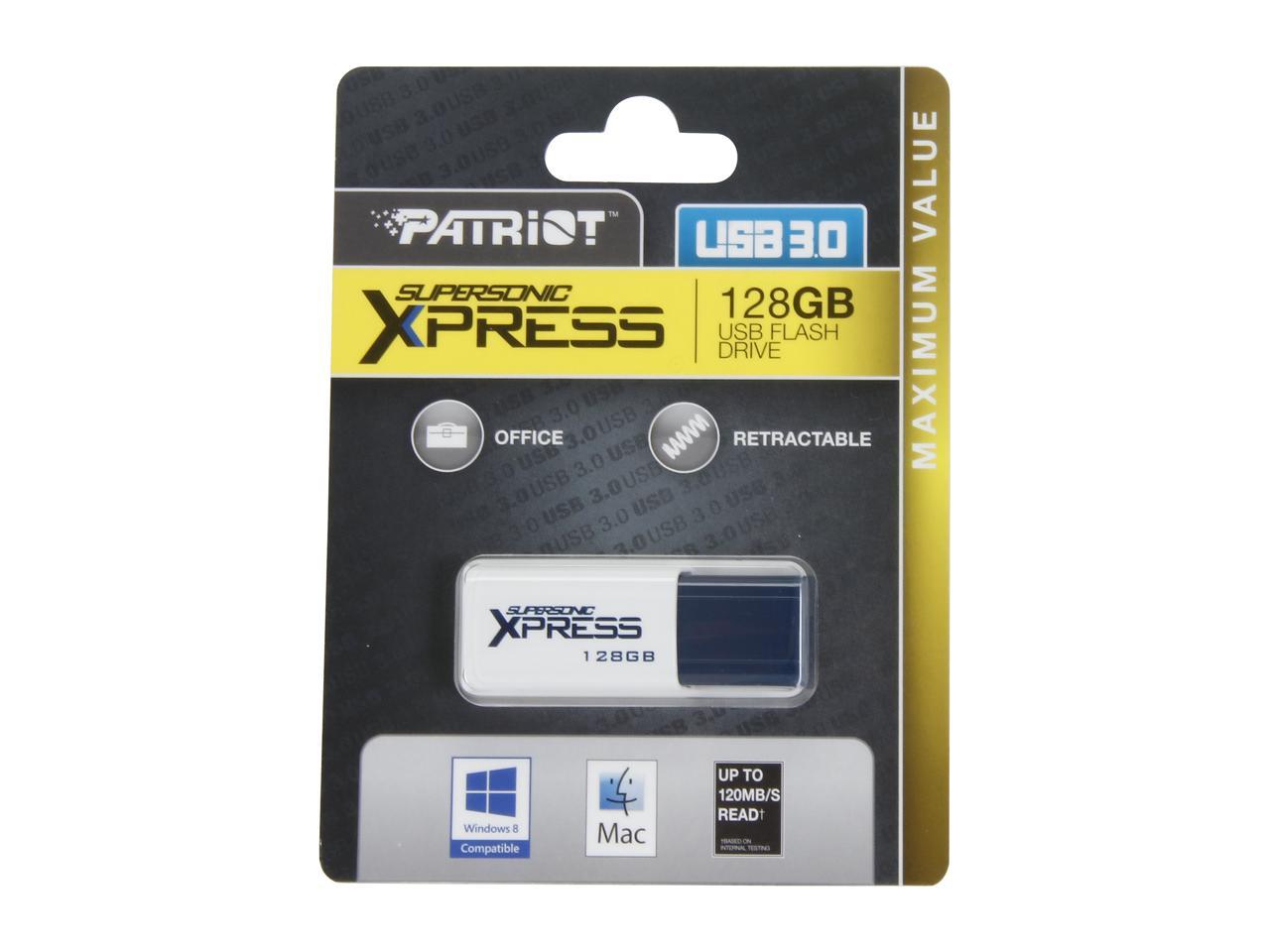 Patriot Supersonic Xpress 128GB USB 3.0 Flash Drive Model PSF128GXPUSB