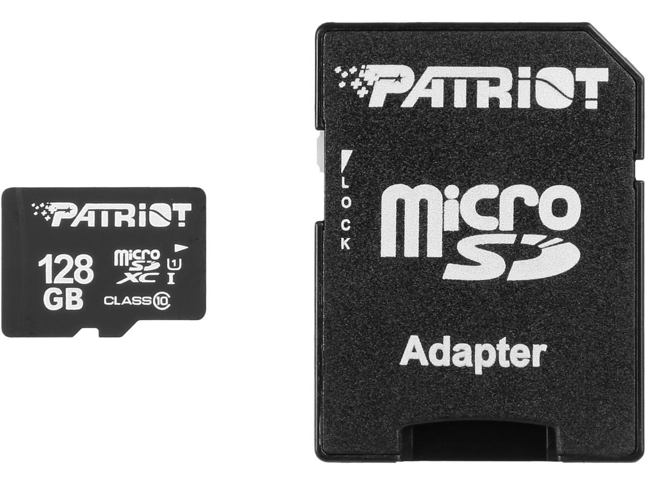 Patriot 128GB LX Series microSDXC UHS-I/U1 Class 10 Memory Card with SD Adapter, Speed Up to 90MB/s (PSF128GMCSDXC10)