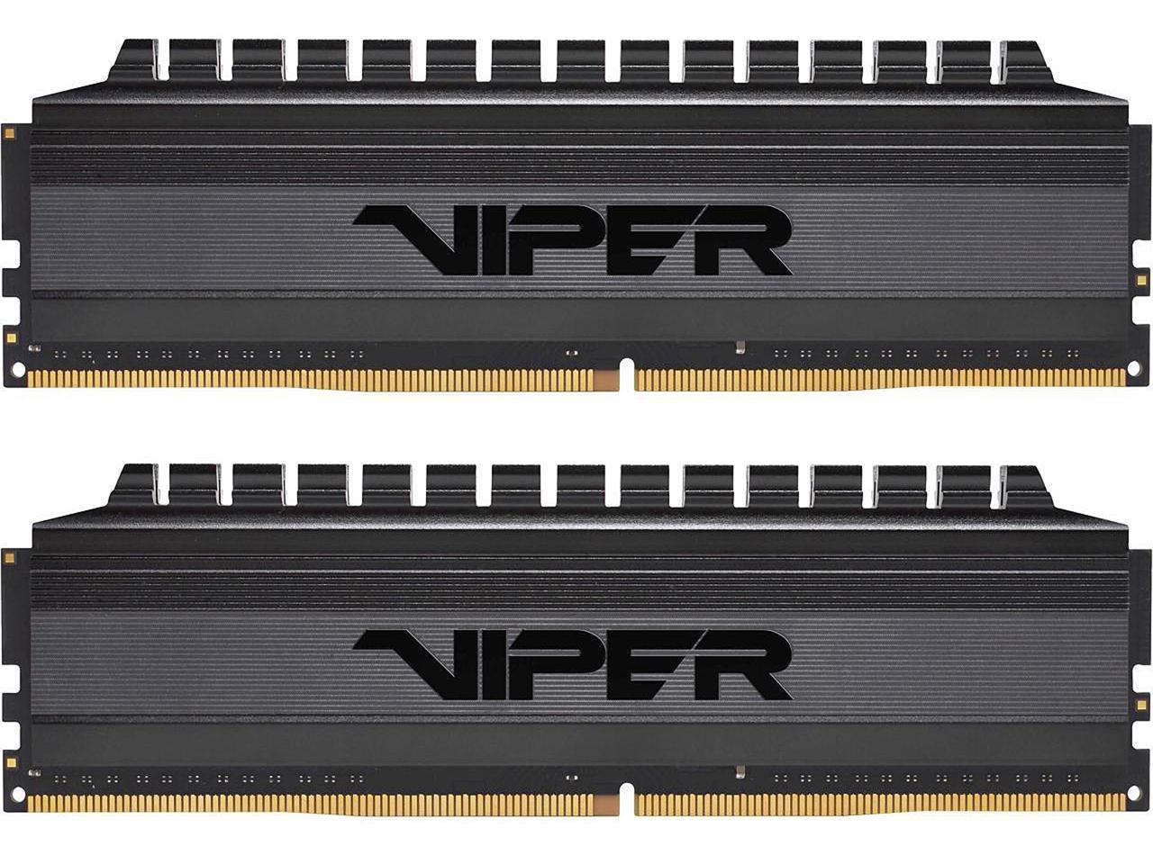 Patriot Viper 4 Blackout Series 64GB (2 x 32GB) 288-Pin DDR4 SDRAM DDR4 3000 (PC4 24000) Intel XMP 2.0 Desktop Memory Model PVB464G300C6K, AMD Compatible