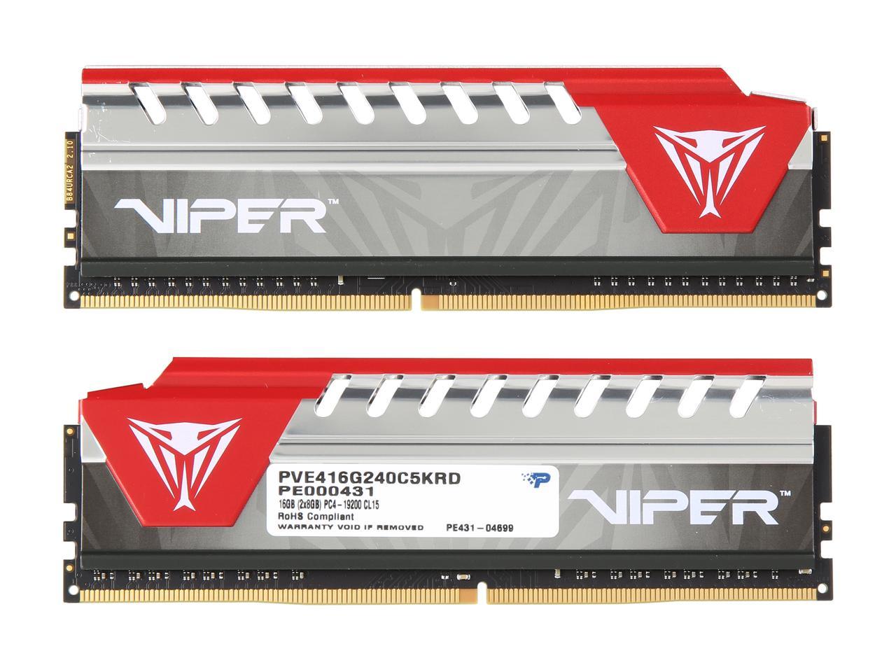 Patriot Viper Elite 16GB (2 x 8GB) 288-Pin DDR4 SDRAM DDR4 2400 (PC4 19200) Desktop Memory Model PVE416G240C5KRD