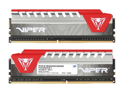 Patriot Viper Elite 16GB (2 x 8GB) 288-Pin DDR4 SDRAM DDR4 2400 (PC4 19200) Desktop Memory Model PVE416G240C5KRD