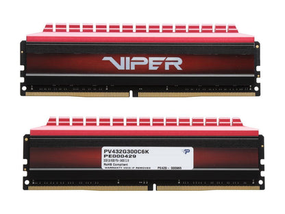 Patriot Viper 4 32GB (2 x 16GB) 288-Pin DDR4 SDRAM DDR4 3000 (PC4 24000) Desktop Memory Model PV432G300C6K