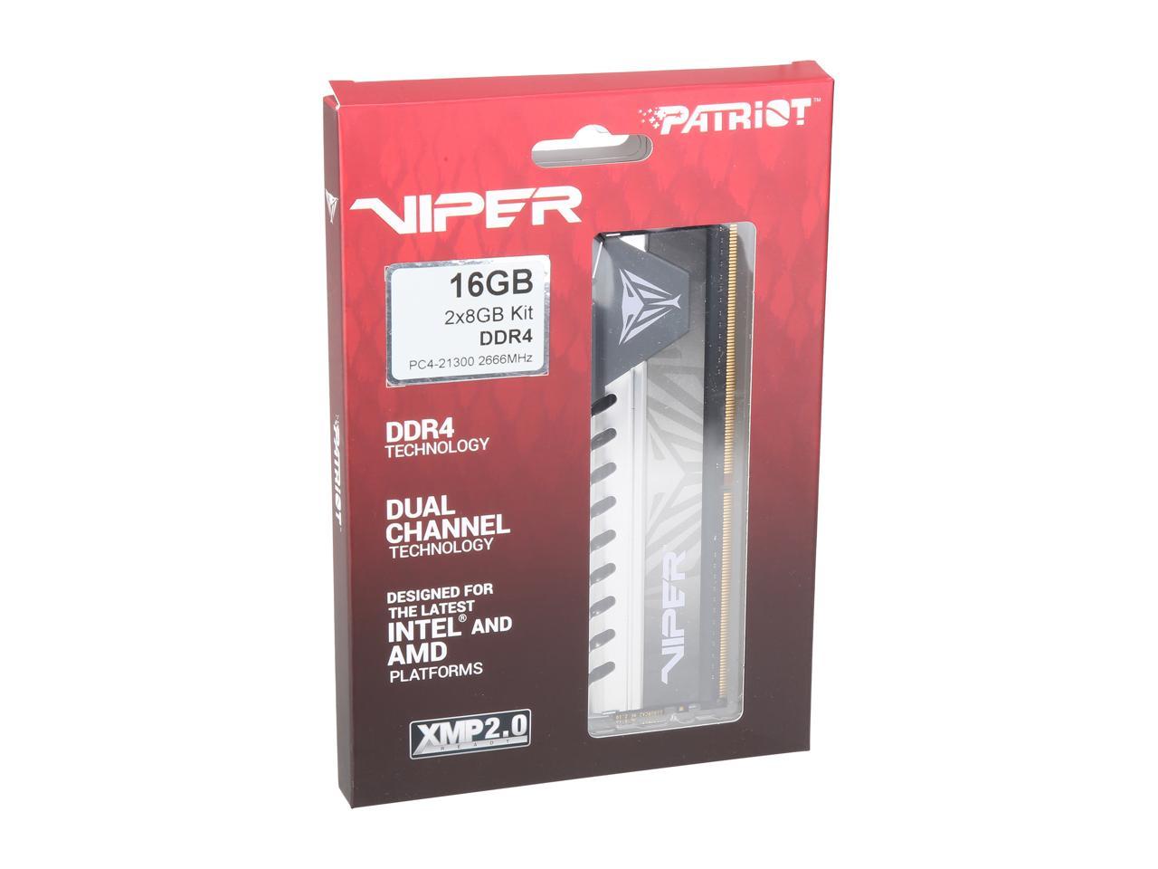 Patriot Viper Elite 16GB (2 x 8GB) 288-Pin DDR4 SDRAM DDR4 2666 (PC4 21300) Desktop Memory Model PVE416G266C6KGY