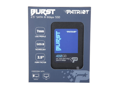 Patriot Burst 2.5" 480GB SATA III Internal Solid State Drive (SSD) PBU480GS25SSDR