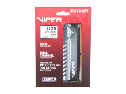 Patriot Viper Elite 32GB (2 x 16GB) 288-Pin DDR4 SDRAM DDR4 2666 (PC4 21300) Intel XMP 2.0 Desktop Memory Model PVE432G266C6KGY
