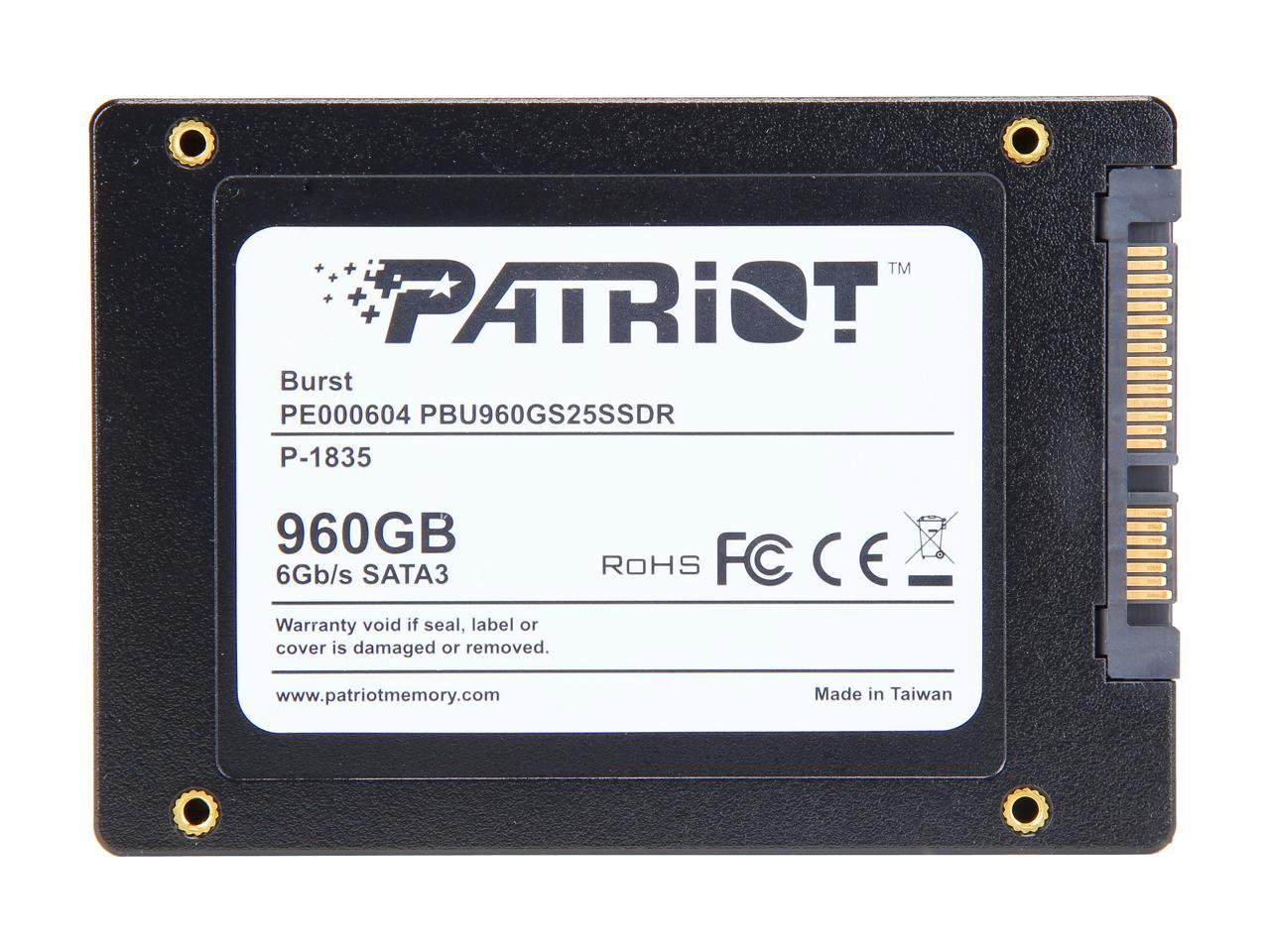 Patriot Burst 2.5" 960GB SATA III Internal Solid State Drive (SSD) PBU960GS25SSDR