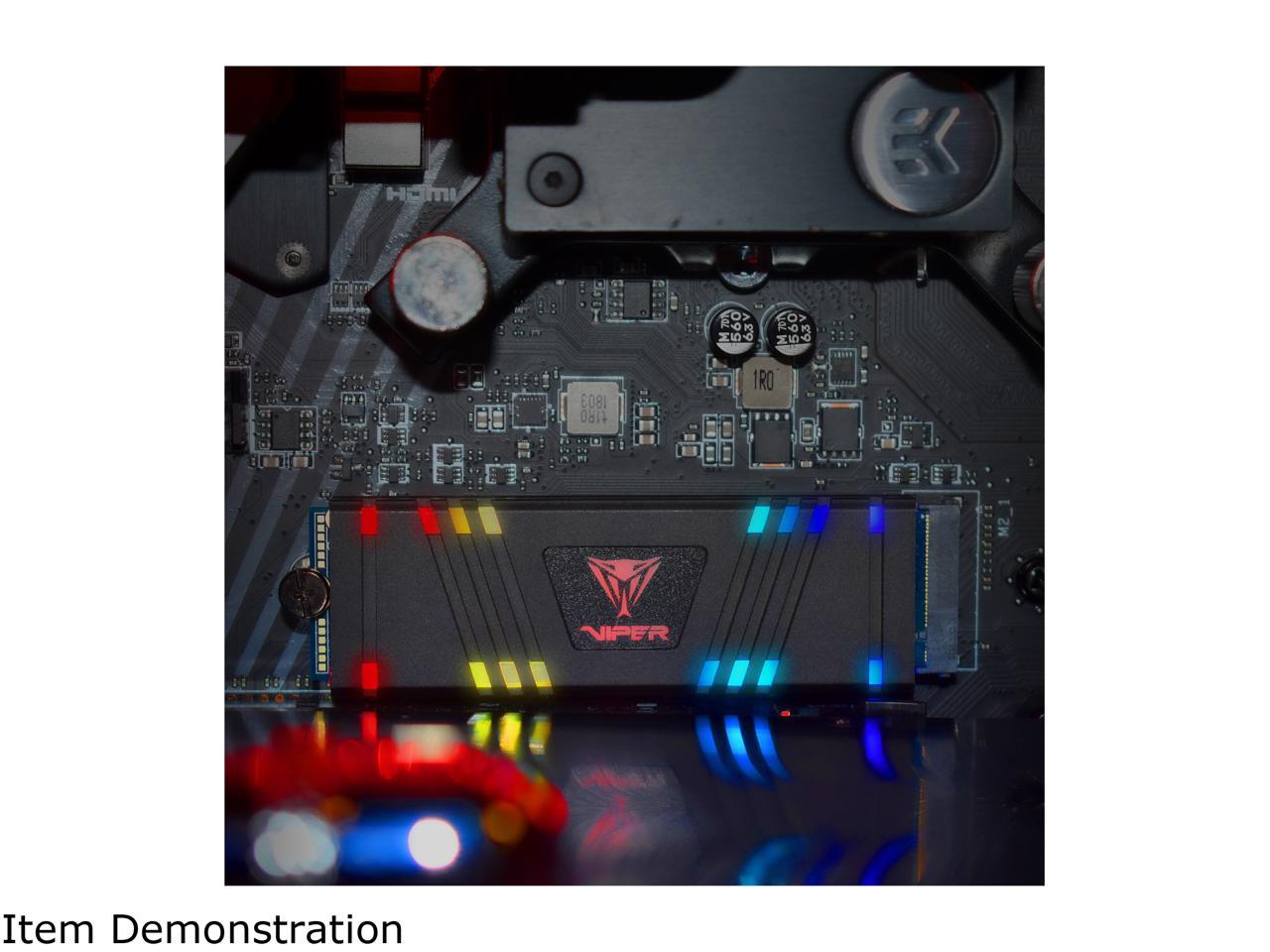 Patriot VPR100 RGB M.2 2280 512GB PCIe Gen3 x4, NVMe 1.3 Internal Solid State Drive (SSD) VPR100-512GM28H