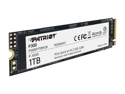 Patriot P300 M.2 2280 1TB PCIe Gen3 x4, NVMe 1.3 Internal Solid State Drive (SSD) P300P1TBM28