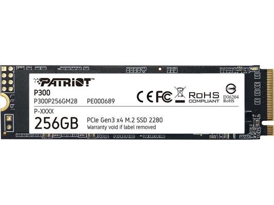 Patriot P300 M.2 2280 256GB PCIe Gen3 x4, NVMe 1.3 Internal Solid State Drive (SSD) P300P256GM28