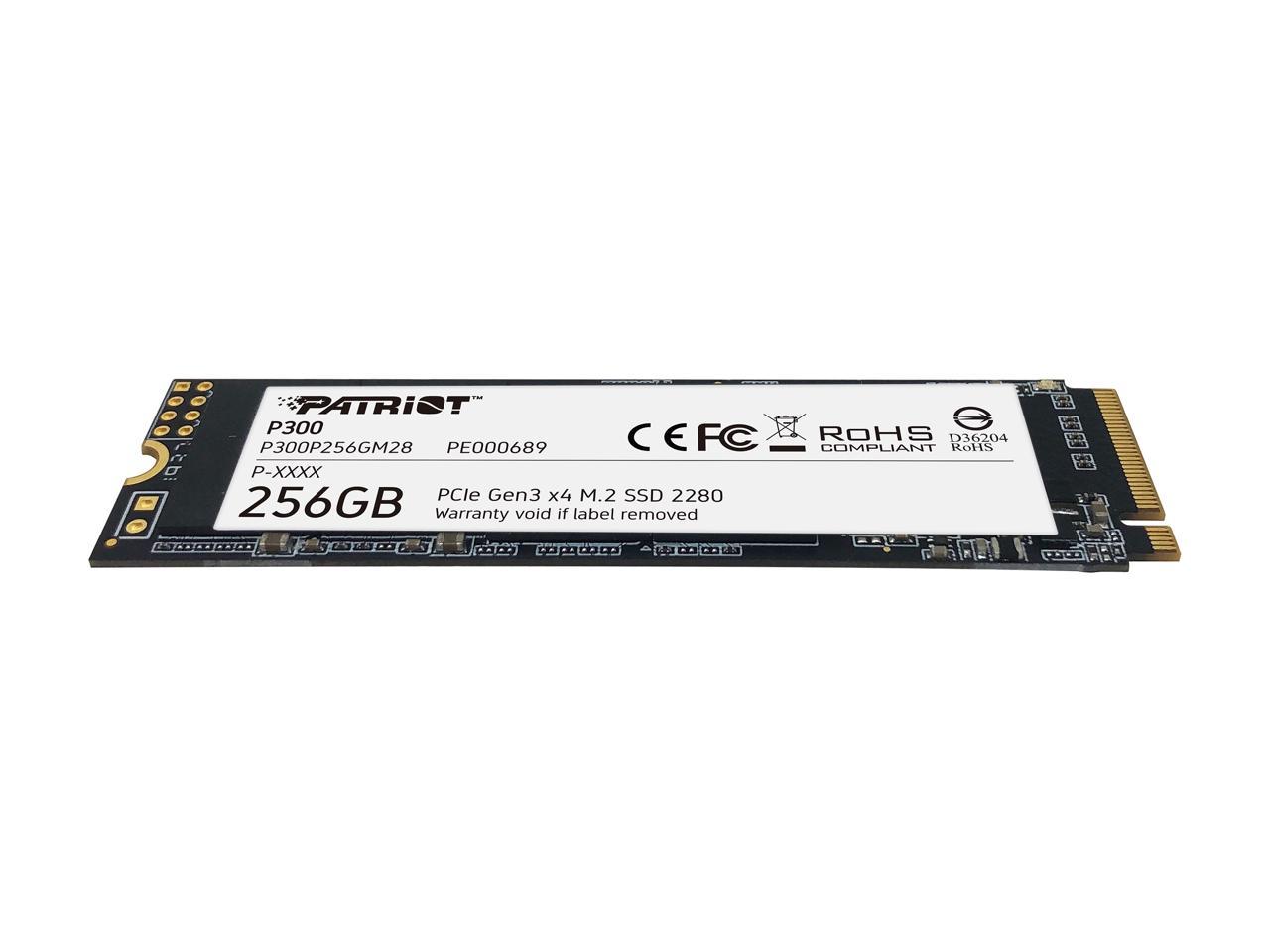 Patriot P300 M.2 2280 256GB PCIe Gen3 x4, NVMe 1.3 Internal Solid State Drive (SSD) P300P256GM28