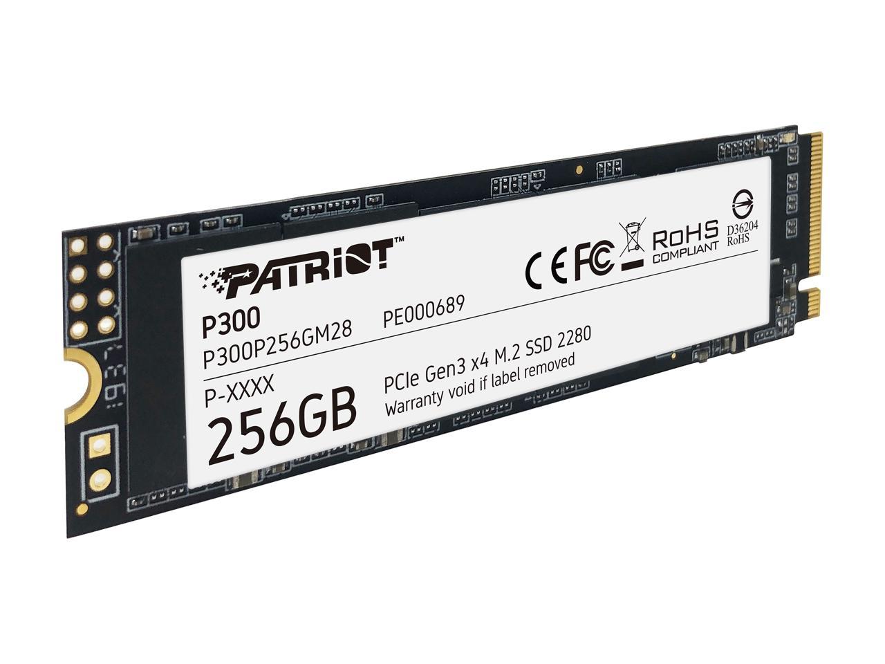 Patriot P300 M.2 2280 256GB PCIe Gen3 x4, NVMe 1.3 Internal Solid State Drive (SSD) P300P256GM28