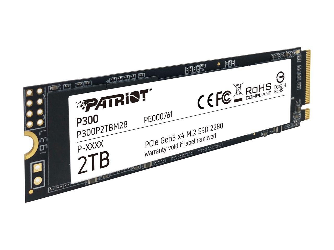 Patriot P300 M.2 2280 2TB PCIe Gen3 x4, NVMe 1.3 Internal Solid State Drive (SSD) P300P2TBM28