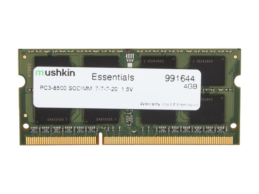Mushkin Enhanced Essentials 4GB 204-Pin DDR3 SO-DIMM DDR3 1066 (PC3 8500) Laptop Memory Model 991644