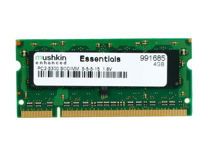 Mushkin Enhanced Essentials 4GB 200-Pin DDR2 SO-DIMM DDR2 667 (PC2 5300) Laptop Memory Model 991685