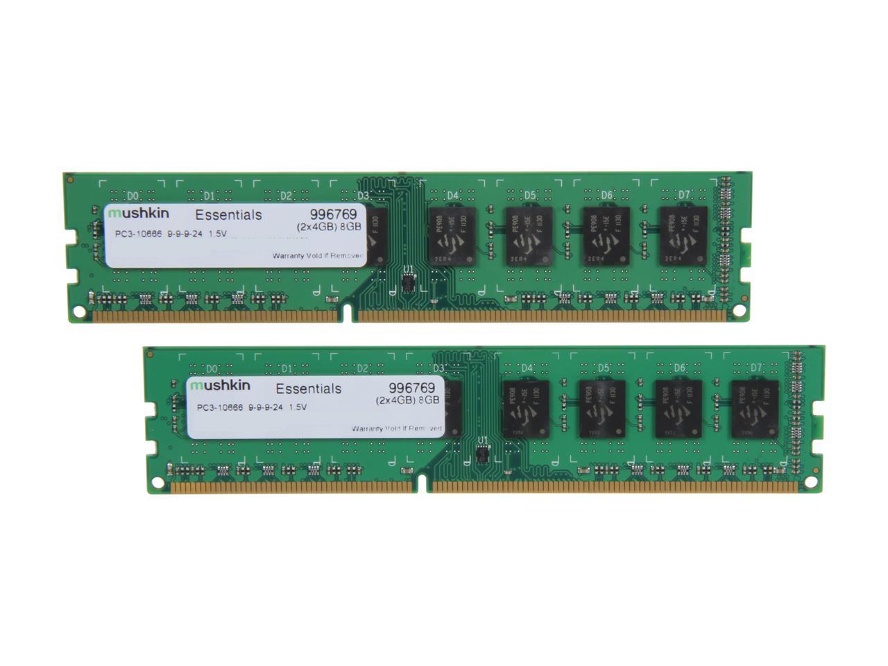Mushkin Enhanced Essentials 8GB (2 x 4GB) DDR3 1333 (PC3 10666) Desktop Memory Model 996769