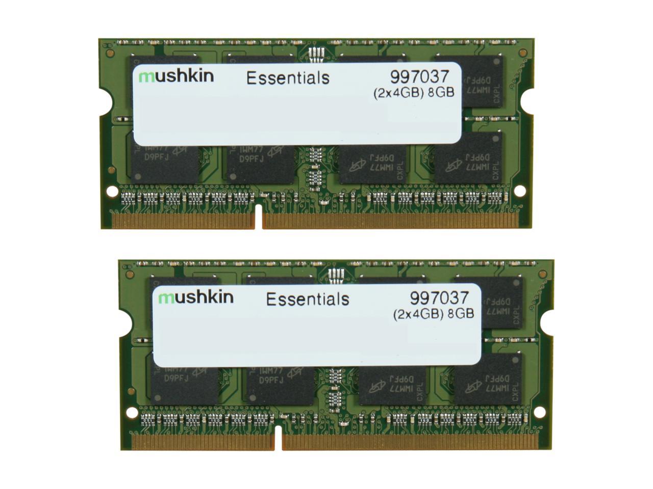 Mushkin Enhanced Essentials 8GB (2 x 4GB) 204-Pin DDR3 SO-DIMM DDR3L 1600 (PC3L 12800) Laptop Memory Model 997037