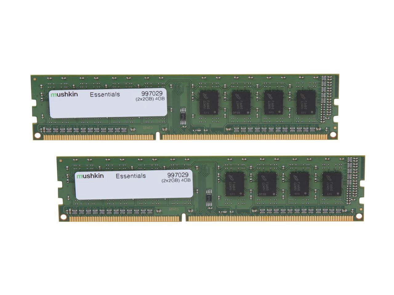 Mushkin Enhanced Essentials 4GB (2 x 2GB) DDR3L 1600 (PC3L 12800) Desktop Memory Model 997029