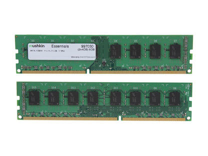 Mushkin Enhanced Essentials 8GB (2 x 4GB) DDR3L 1600 (PC3L 12800) Desktop Memory Model 997030