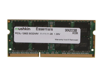 Mushkin Enhanced Essentials 8GB 204-Pin DDR3 SO-DIMM DDR3L 1600 (PC3L 12800) Laptop Memory Model 992038