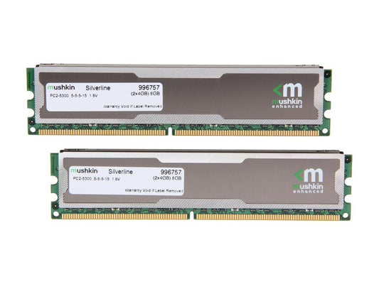 Mushkin Enhanced Silverline 8GB (2 x 4GB) DDR2 667 (PC2 5300) Desktop Memory Model 996757