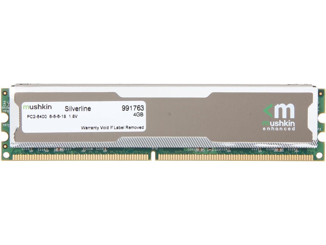 Mushkin Enhanced Silverline 4GB DDR2 800 (PC2 6400) Desktop Memory Model 991763