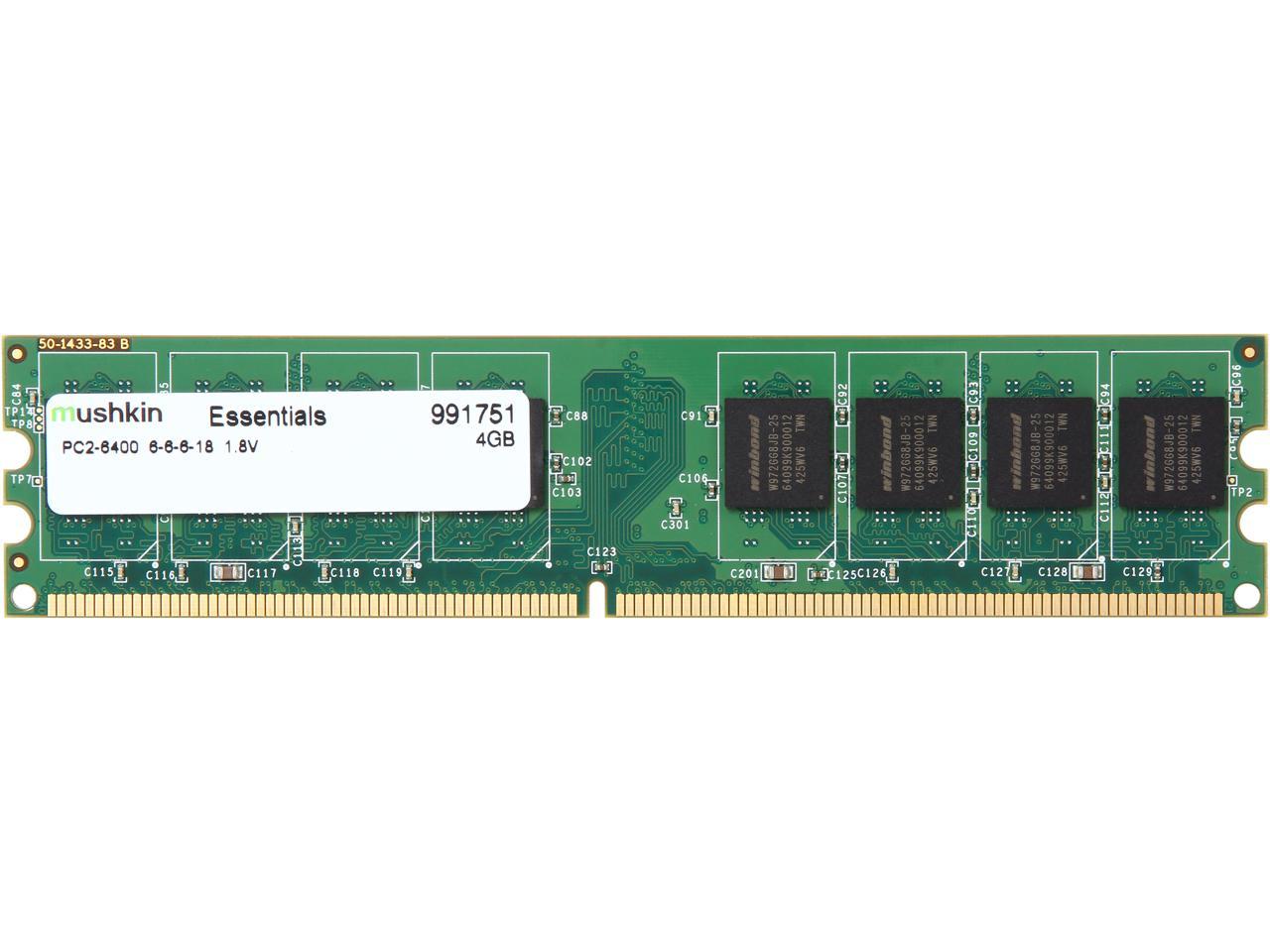 Mushkin Enhanced Essentials 4GB DDR2 800 (PC2 6400) Desktop Memory Model 991751