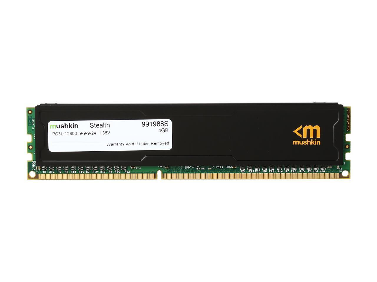 Mushkin Enhanced Stealth 4GB DDR3L 1600 (PC3L 12800) Desktop Memory Model 991988S