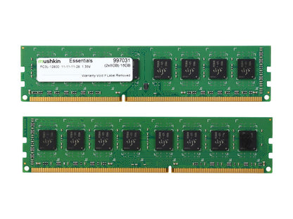 Mushkin Essentials 16GB (2 x 8GB) 240-Pin DDR3 SDRAM DDR3L 1600 (PC3L 12800) Desktop Memory Model 997031