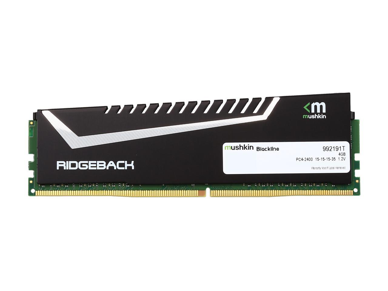 Mushkin Blackline 4GB 288-Pin DDR4 SDRAM DDR4 2400 (PC4 19200) Desktop Memory Model 992191T
