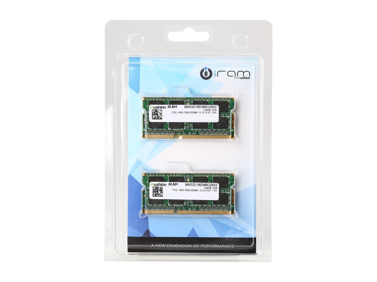 Mushkin Enhanced iRam 16GB (2 x 8GB) DDR3L 1866 (PC3L 14900) Memory for Late-2015 iMac (Core i5/i7) Model MAR3S186DM8G28X2