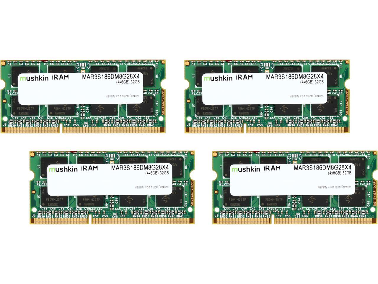 Mushkin Enhanced iRam 32GB (4 x 8GB) DDR3L 1866 (PC3L 14900) Memory for Late-2015 iMac (Core i5/i7) Model MAR3S186DM8G28X4