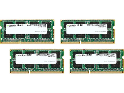 Mushkin Enhanced iRam 32GB (4 x 8GB) DDR3L 1866 (PC3L 14900) Memory for Late-2015 iMac (Core i5/i7) Model MAR3S186DM8G28X4