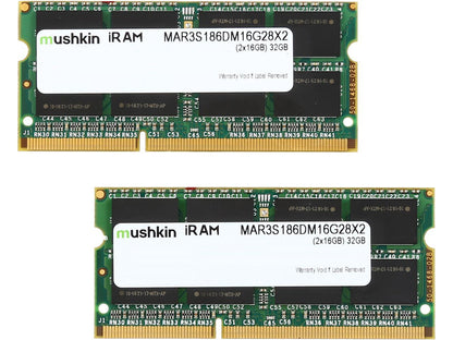 Mushkin Enhanced iRam 32GB (2 x 16GB) DDR3L 1866 (PC3L 14900) Memory for Late-2015 iMac (Core i5/i7) Model MAR3S186DM16G28X2