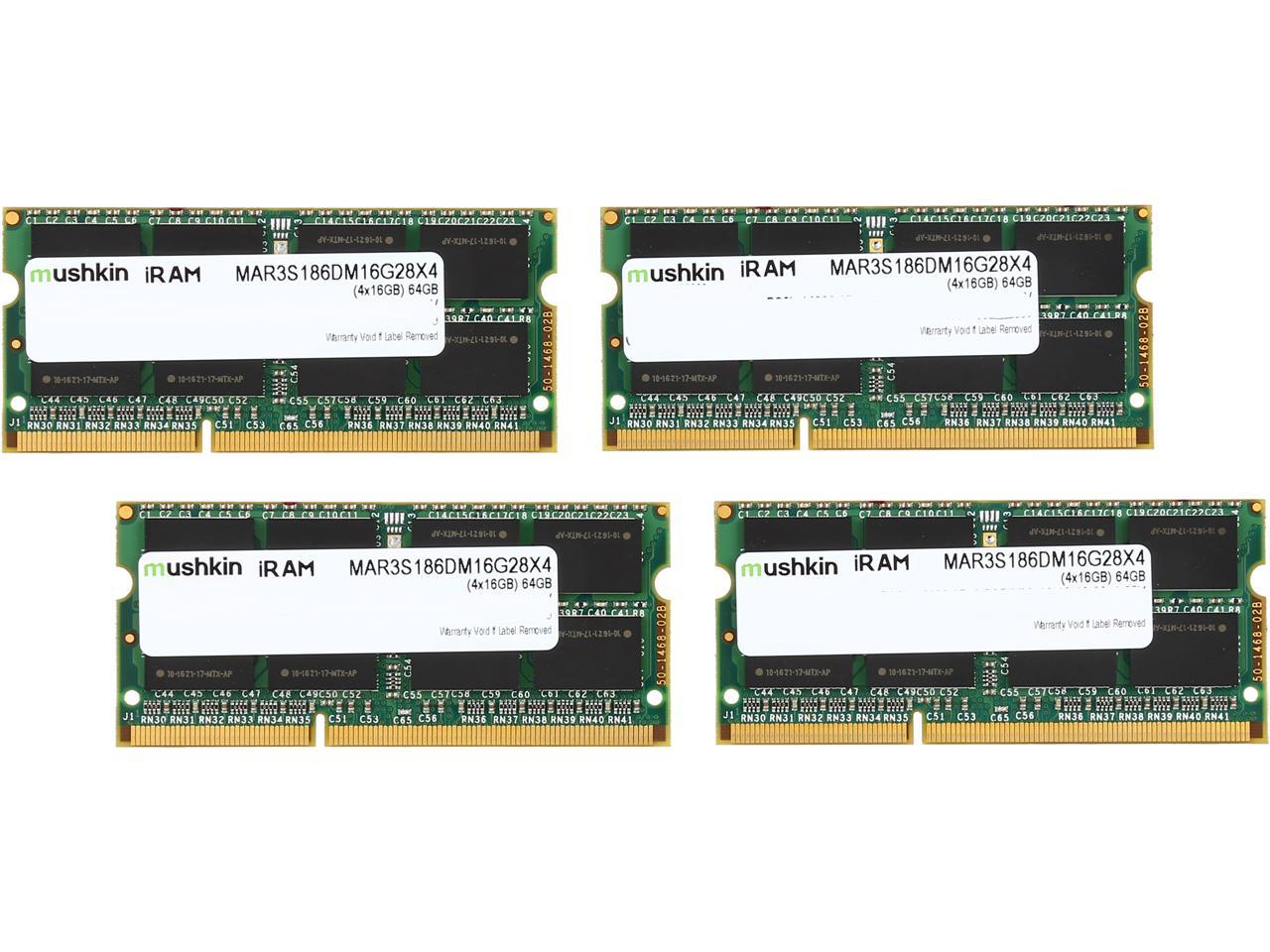 Mushkin Enhanced iRam 64GB (4 x 16GB) DDR3L 1866 (PC3L 14900) Memory for Late-2015 iMac (Core i5/i7) Model MAR3S186DM16G28X4