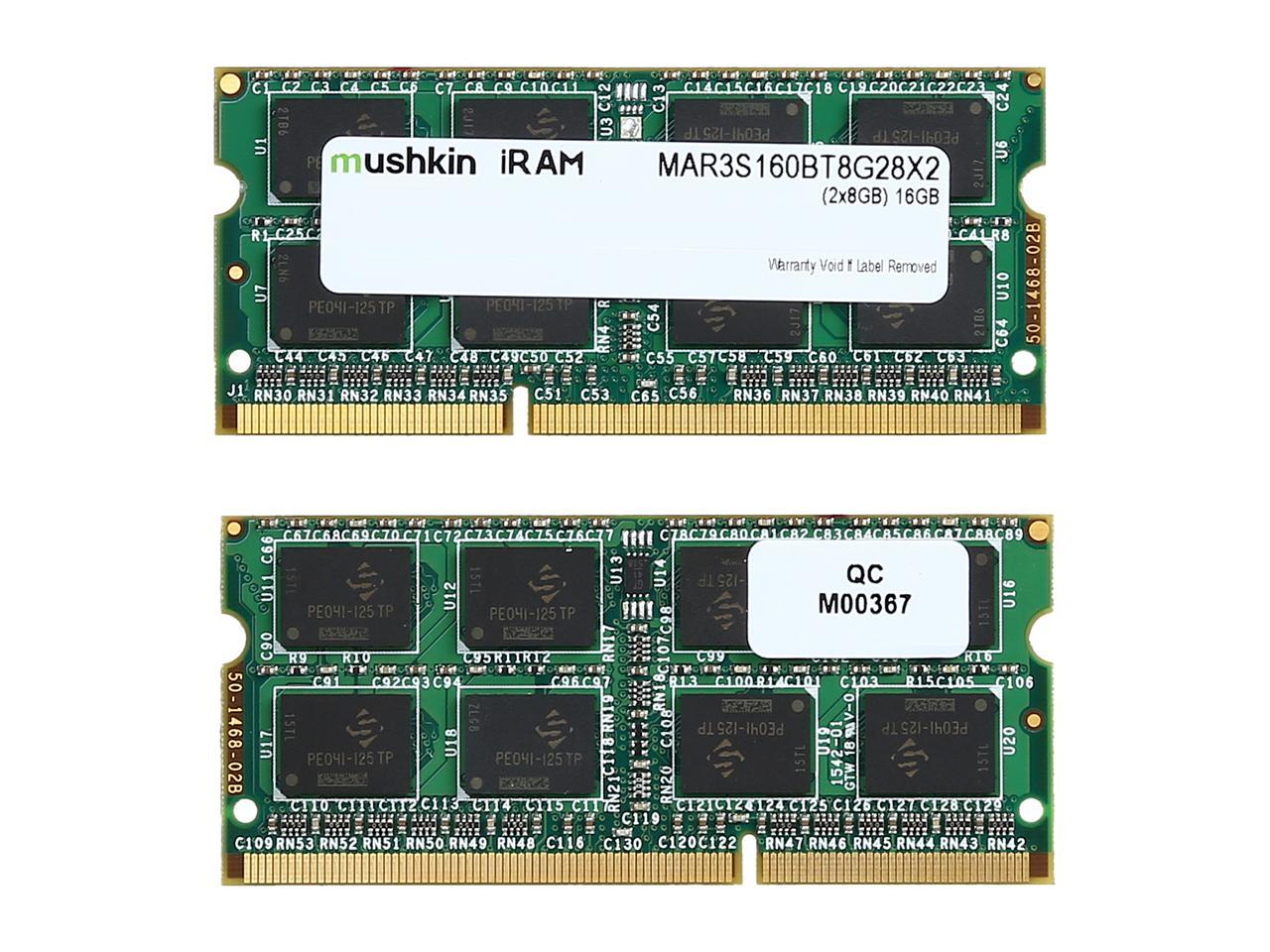 Mushkin Enhanced iRam 16GB (2 x 8GB) DDR3 1600 (PC3 12800) Memory for Apple Model MAR3S160BT8G28X2