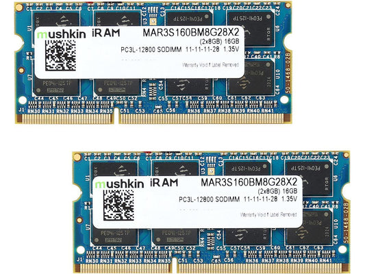 Mushkin Enhanced iRam 16GB (2 x 8GB) DDR3L 1600 (PC3L 12800) Memory for Apple Model MAR3S160BM8G28X2