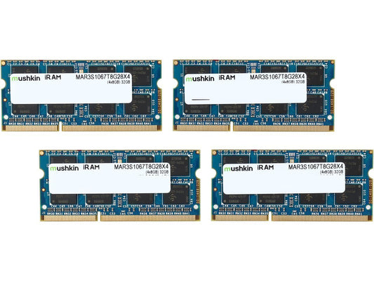 Mushkin iRam 32GB (4 x 8GB) DDR3 1066 (PC3 8500) Memory for Apple Model MAR3S1067T8G28X4