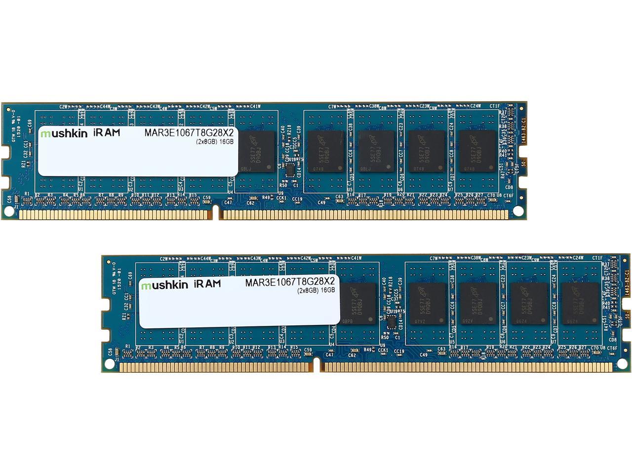 Mushkin iRam 16GB (2 x 8GB) DDR3 1066 (PC3 8500) ECC Unbuffered Memory for Apple Model MAR3E1067T8G28X2